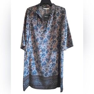 Love Crazy Forever 21 Blue Taupe Teal Dress Size Medium